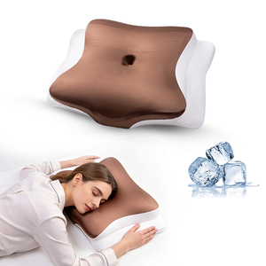 Oreiller ergonomique en mousse à mémoire de forme avec housse rafraîchissante, oreiller cervical pour dormeurs sur le côté, le dos et le ventre - Product Image 1
