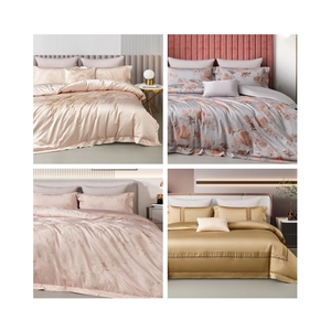 Vente en gros de draps en coton doux pour <span class=keywords><strong>2</strong></span> <span class=keywords><strong>personnes</strong></span> lot de quatre pièces 100% pur coton drap de <span class=keywords><strong>lit</strong></span> pour couette de couleur unie - Product Image 1