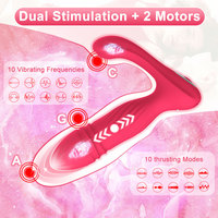 Vibrateur anal télescopique à 10 fréquences, télécommande sans fil, rétractable, pour la prostate, en silicone ABS, 100% USB
