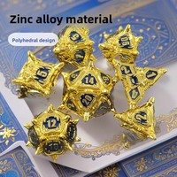 Lot de 7 dés polyédriques en alliage de zinc à surface multi-formes et à angle droit pour jeux de table Dungeons & Dragons TRPG Cthulhu