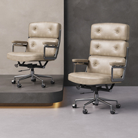 Chaise de bureau de direction avec cadre en alliage d'aluminium et appui-tête fixe, pour PDG.