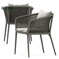 Chaises en aluminium Ensemble de tables Tables d'extérieur Meubles en rotin Bois Bois Métal Salle à manger Chaise de jardin moderne en aluminium