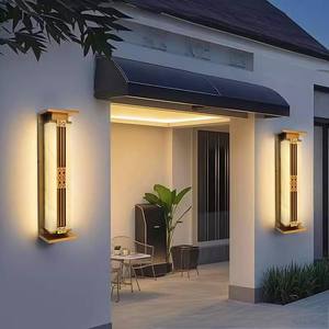 Applique murale LED moderne en acier inoxydable blanc pour salon, éclairage extérieur étanche avec design extérieur en marbre - Product Image 3