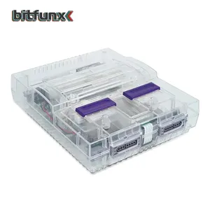 Carcasa de repuesto roja Carcasa de consola SNES transparente carcasa SNES para Super Nintendo NES SNES