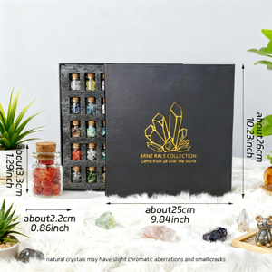 도매 혼합 다채로운 천연 보석 세트 천연 크리스탈 자갈 소원 병 황금 치유 에너지 원석 - Product Image 4