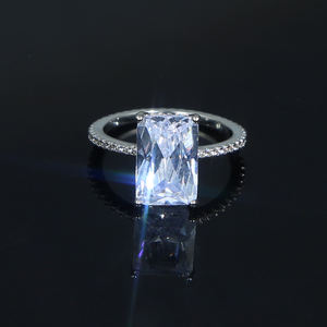 Огромное прямоугольное бриллиантовое обручальное кольцо с фианитом, Женское Обручальное кольцо обещания, ювелирные изделия, оптовая продажа - Product Image 4