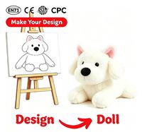 Peluche personnalisée lestée, poupée en peluche OEM, certifiée CPC EN71, conception, logo, emballage, vente en gros, anniversaire, unisexe, chien blanc en coton