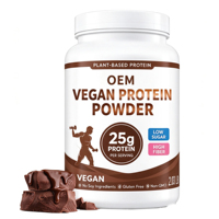 Poudre de protéines végétales OEM 21g sans sucre ajouté, adaptée aux milkshakes et smoothies au goût chocolat