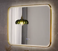 Miroir de salle de bain mural intelligent à LED avec cadre en acier inoxydable de fabrication industrielle