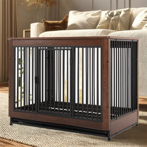 Заводская большая клетка для собак, дышащая деревянная железная сталь, сетчатый материал для домашних животных, однотонные квадратные ящики для собак, маленькие животные - Product Image 3