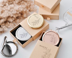 Recuerdo DE BODA láser personalizado, espejo compacto de metal, recuerdo de despedida de soltera, regalo de boda personalizado <span class=keywords><strong>para</strong></span> invitados - Product Image 2
