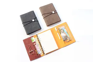 PU Classic Vintage Leather Office School Spiral Notebooks Fine Bandage Binder Agenda Planner Organizer