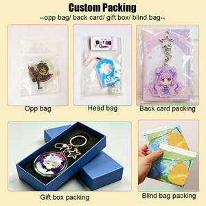 Portachiavi Personalizzato in Acrilico con Biglietto, Biglietto Waifu a <span class=keywords><strong>Diamante</strong></span> Romboide con Glitter Liquido per Appassionati di Anime - Product Image 6