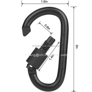 Mousqueton de sécurité à ressort en aluminium avec boucle en D et verrouillage à vis pour la randonnée en extérieur, fourni par l'usine - Product Image 2
