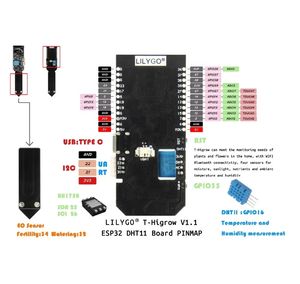 Ttgo เครื่องทดสอบดิน ESP32แบบ <span class=keywords><strong>T</strong></span>-higrow DHT11 BEM280ในสวนเซ็นเซอร์อุณหภูมิความชื้นไวไฟมิเตอร์ควบคุมแบบไร้สาย - Product Image 5