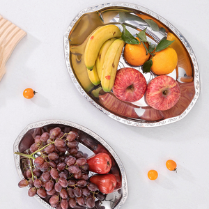 Plateaux de cuisson ovales en acier inoxydable durables en gros, plateaux à fruits miroir pour hôtel, restaurant, options personnalisables - Product Image 5