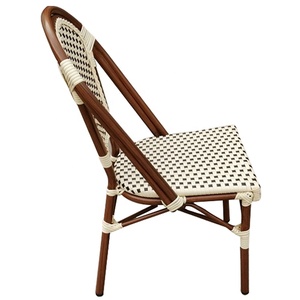 Chaise d'extérieur moderne en rotin avec cadre en tube d'aluminium pour salle à manger - Product Image 4