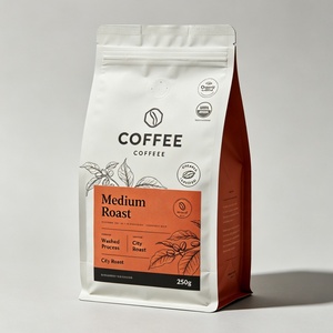 ถุงกาแฟกระดาษคราฟท์แบบยั่งยืนพร้อมวาล์วทางเดียว  วัสดุกั้นแบบย่อยสลายได้  พิมพ์ลายตามสั่ง  ซิปล็อค PLA  ถุงบรรจุภัณฑ์อาหารรักษ์โลก - Product Image 1
