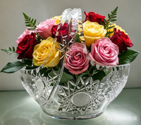 Vase en cristal sculpté à la main 24% PbO, décoration de mariage, centre de table élégant, ornement de table pour banquet, événement, décoration de la maison