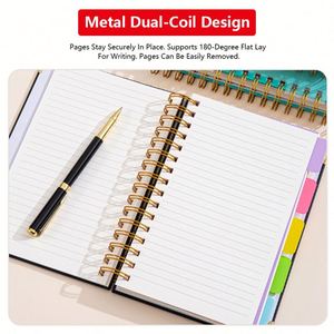 Custom No Ink Bleeding Hard Soft Leather <b>Notepad</b> Printed <b>A5</b> A6 A4 Journal Planner PU Spiral Diary Notebook with logo for Student - Product Image 5