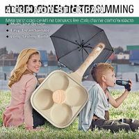 Poêle à crêpes et omelettes moderne antiadhésive en métal 4 tasses, avec bord enveloppé, en verre carré, fond en aluminium, pour grossistes
