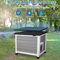 Maison pour chat d'extérieur en bois, abri pour chats errants résistant aux intempéries, enclos pour chatons avec toit en asphalte imperméable pour jardin et cour arrière