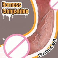 Dildo de Silicona Líquida Suave Premium, Operación Manual, Fuerte Ventosa, Manos Libres, Impermeable, Súper Suave, Realista, Íntimo