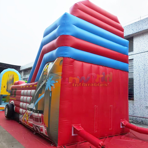 Castillos inflables comerciales para fiestas al aire libre, toboganes inflables con forma de camión de bomberos para niños. - Product Image 3