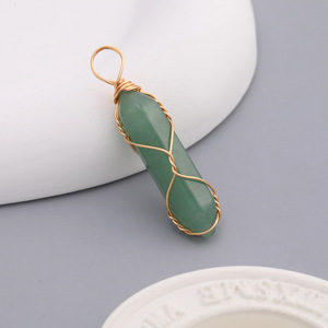 Natural Gold Wire Wrapped Quartz Reiki Healing <strong>Stones</strong> Spiritual Hexagonal <strong>Chakra</strong> Pendant for Jewelry Making - Product Image 6