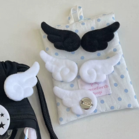 1 Paire d'ailes d'ange en peluche, broche décorative pour sac, style Y2K, gothique Lolita, ailes d'ange en peluche moelleuses, broche décorative pour sac