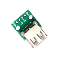 Adaptador de enchufe tipo A hembra USB2.0 A DIP 4p, Conector de PCB de 2,54mm, placa soldada, Cable de datos de alimentación de teléfono móvil