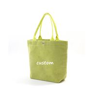 Sac fourre-tout personnalisé en tissu de velours côtelé, sac fourre-tout pour filles de marques célèbres, sac de shopping en velours côtelé avec poche intérieure