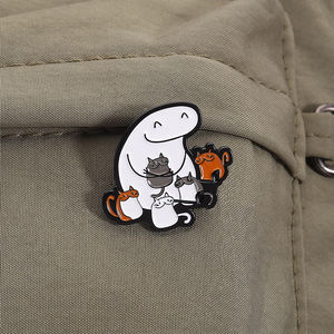 เข็มกลัดเคลือบรูปแมวรูปการ์ตูนน่ารักๆแบบเรียบง่ายเข็มกลัดรูปสัตว์มีปกเครื่องประดับของขวัญขายส่ง - Product Image 3