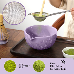 Kit de démarrage Matcha japonais traditionnel 7 pièces, ensemble classique 7 pièces avec bol en céramique, fouet en bambou, cuillère à thé, poterie en porcelaine, vaisselle à café - Product Image 3