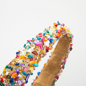 ที่คาดผมกว้างแบบมีประกาย ทำจากเรซิ่น/พลาสติกหลากสีสัน สำหรับผู้หญิง สวมใส่ในชีวิตประจำวันหรืองานปาร์ตี้ สไตล์ยุโรปและอเมริกา - Product Image 4