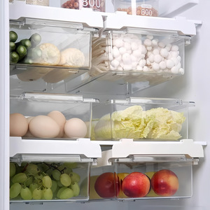 Refrigerator Drawer Storage <b>Basket</b> Hanging <b>Egg</b> Rack For Kitchen Fridge Organizer Rectangle Shape With PP Lid - Product Image 2