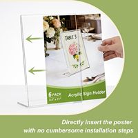 Support de présentation de prix en acrylique de type L personnalisé A4/A5/A6, porte-menu et porte-affiches de table pour restaurant