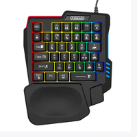 Clavier de jeu mécanique USB filaire à une main pour e-sport avec éclairage arc-en-ciel pour gaucher - Vente en gros