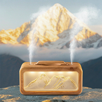 Nouvel Arrivage Humidificateur de Bureau Montagne enneigée Silencieux USB Diffuseur d'Arômes avec Veilleuse Logo Personnalisable pour Cadeaux d'Affaires