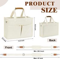Sac fourre-tout en toile pour femme MIAOJIE avec fermeture Velcro, sac à bandoulière pour ordinateur portable, sac à main quotidien, sac de voyage, motif uni, importé