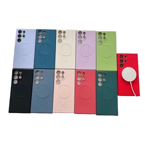 2023 Hot for Samsung S24 Plus liquid silicone skin sense magnetic phone case for Samsung 23/24 Ultra Accessories