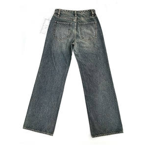 Suministro de fábrica OEM Moda Mujer Vintage Denim Jeans Casual Loose Mid Rise Streetwear Pantalones de algodón Pantalones rectos - Product Image 2