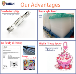 Kuien พวงกุญแจอะนิเมะ 'crack glitter', พวงกุญแจพลาสติกอะคริลิคเงางามน่ารัก - Product Image 6