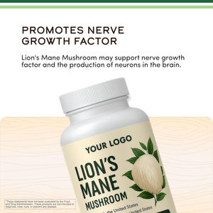 Complément alimentaire en poudre de champignon crinière de <span class=keywords><strong>lion</strong></span> (Hericium Erinaceus) biologique en capsules pour la concentration cérébrale, la mémoire, le soutien cognitif et le bien-être quotidien - Product Image 2