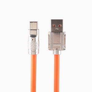Kim Loại Kết Nối 1.5M Sạc Nhanh Cáp Dữ Liệu Loại C 3A Nhanh Chóng Sạc USB A Để C Cho Điện Thoại <span class=keywords><strong>Android</strong></span> Pad PVC Áo Khoác Màu Cam - Product Image 4