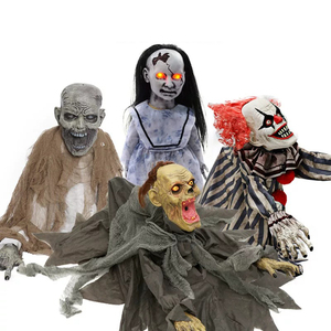 Décoration d'Halloween Animée : Fantôme Grim Reaper Sauterol avec Capteur de Mouvement, Son et Lumière – Accessoire Effrayant pour Maison Hantée et Fête d'Halloween - Product Image 1