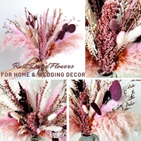 70pcs Bunga Alami Rumput Pampas Lavender Bunny Tails Kering Mengembang Rustic Dekorasi Meja Pernikahan Dalam Ruangan Buket