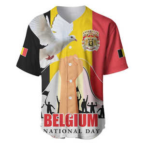 Belgio Jersey da Baseball nero rosso con bandiera con stemma a forma di leone spirito di fiamma stampa digitale personalizzata taglie forti modello 3D rapido asciutto traspirante - Product Image 2