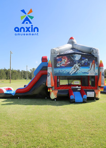 Château rebondissant intérieur et extérieur personnalisé en usine combinaison de toboggan de trampoline gonflable commercial à vendre série spatiale - Product Image 5