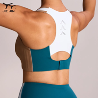 Soutien-gorge de sport JIEJIN OEM ODM, sans couture, respirant, push-up, maintien élevé, avec trou dans le dos